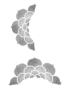 the silhouettes of two flowers are drawn in gray ink on a white paper background