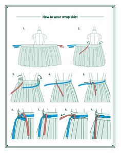 the instructions for how to wear a skirt