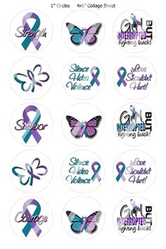 Digital Bottle Cap Collage Sheet Domestic Violence Awareness Tattoos Symbols, Awareness Stickers, Strong Tattoos, Survivor Tattoo, Awareness Tattoo, Ribbon Tattoos, Memorial Tattoos, Symbolic Tattoos, Awareness Ribbons