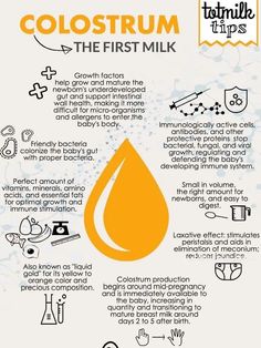 an info sheet describing how to use colostrum the first milk for breastfeeding