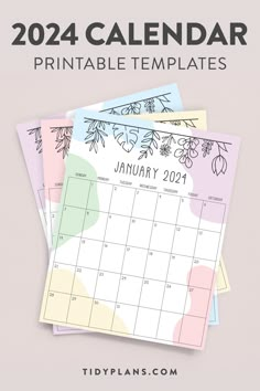 three calendars with the text, 2021 calendar printable templates