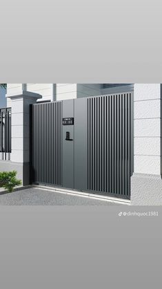 an image of a modern gated entrance to a building