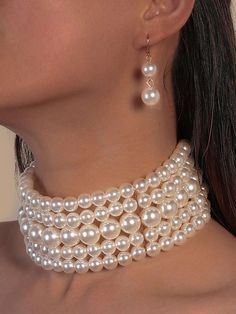 Bridal Pearl Choker Necklace, Luxury Pearl Choker, Pearl Choker for Wedding, Victorian choker, Torques African Necklace, Wedding Jewelry -------------------------------     Pearls ● Necklace   ------------------------------- Delicate accessories for women's jewelry, elegant bridal necklaces, a pretty necklace, beautiful photo shoot accessories, and cute costume jewelry, can also be used as princess queen necklaces and so on. Made with love: Fashion jewelry necklaces can make girls and women well Faux Pearl Jewelry, Creative Necklace, Pearl Beaded Necklace, Pearl Necklace Designs, African Necklace, Pearl Jewelry Sets, Women's Jewelry Sets, Neck Jewellery, Pearl Choker Necklace