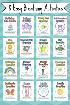 Breathing Activities For Kids, Breathing Activities, Coping Skills Activities, Mindful Breathing, Emotions Activities, Fun List