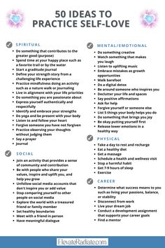 Self-Love Checklist - Ways to Practice Self-Love Self Love Checklist For Women, Daily Self Love Tasks, Self Love Exercises Ideas, Self Love Activity Ideas, Self Love Coaching Tools, Ways To Practice Self Love, Self Love Practice Routine, Self Love Ideas Activities