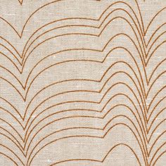 an orange and beige fabric with wavy lines