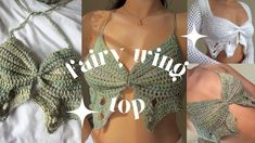 Crochet Fairy Top, Crochet Fairy Wings, Knitting Wallpaper, Fairy Crochet Pattern, Crochet Diys, Crochet Vibes, Jennifer Ellison, Fairy Crochet, Crochet Outfit