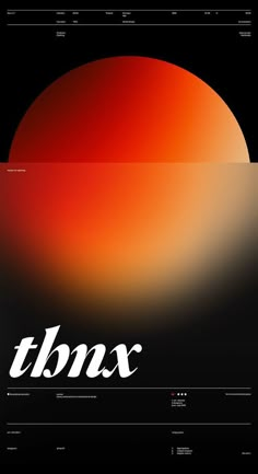 an orange and red poster with the word tbnx on it