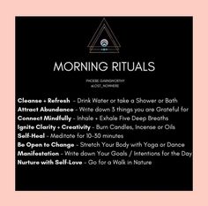 Cleanse and refresh
Manifestation
Mindfulness
Morning rituals Meditation Routine Morning Ritual, Morning Coffee Ritual Witch, Coffee Ritual Morning, Daily Rituals Self Care, Morning Ritual Witch, Spiritual Routine Morning Ritual, New Month Ritual, Morning Rituals Daily Routines, First Day Of The Month Rituals