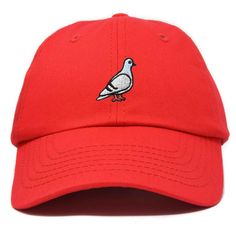 Elevate your everyday look with our Pigeon cap—where style meets a touch of city charm! Whether you're out for a casual stroll, spending time at the beach, or gearing up for outdoor activities, this cap is the perfect go-to accessory. Crafted from 100% cotton, it offers a lightweight, breathable feel that holds up well whether you're at the gym or out on a hike. Its unstructured, low-profile design provides a relaxed, comfortable fit that effortlessly molds to your head, making it an essential p Red Dad Hat, Red Baseball Cap, Embroidered Cap, Cozy Hat, Hat For Men, Embroidered Caps, Baby In Pumpkin, Hat For Man, Scarf Hat