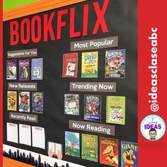 the bookflix poster is on display for children to read