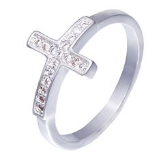 a diamond cross ring on a white background