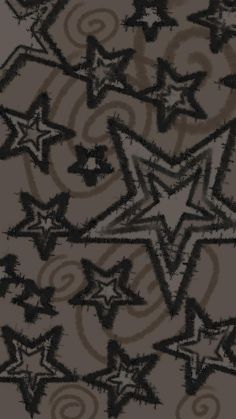 an abstract background with stars and swirls in shades of brown, black and white