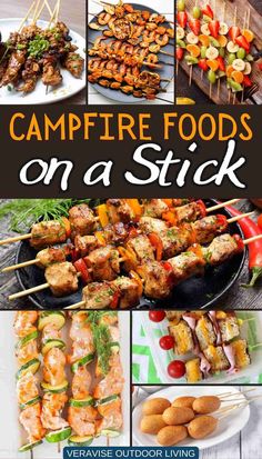 the cover of campfire foods on a stick