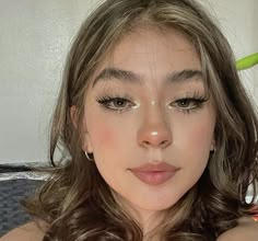 Makeup Ideas Without Fake Eyelashes, Prom Makeup Looks For Pale Skin, Subtle Orange Makeup Looks, Makeup Looks Highlight, Light Colored Makeup, Aesthetic Everyday Makeup, Lowkey Makeup Looks, K4teturner Profile, Makeup Looks No Eyeshadow