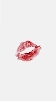 a red lipstick kiss on a white background