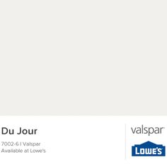 a white business card with the words du jour and valsar available at low's