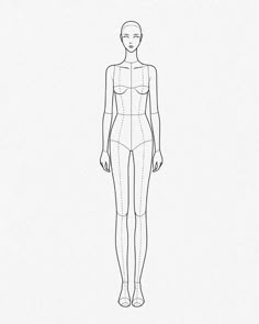 a drawing of a woman's body with the measurements for each part of her body