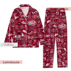 Dr Pepper Pajamas Set, Dr Pepper Womens Pajamas, Dr Pepper Thick Pajamas sold by Callous Brunhilda | SKU 94936617 | 50% OFF Printerval Womens Pajamas, Matching Pjs, Cute Pajama Sets, Christmas Pjs, Cute Pajamas, Sleepwear & Loungewear, Pajamas Set, Christmas Pajamas