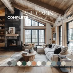 a living room filled with furniture and lots of windows