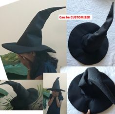 the witches hat is made from black felt