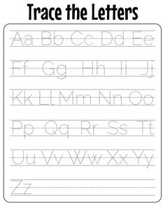 trace the letters worksheet for kids to practice their handwriting and letter recognition skills