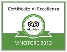 the certificate for tripadvisor's award is shown in green and white