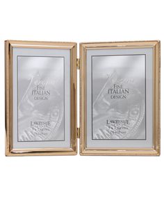 two silver frames with the same image on them, one is open and the other is closed