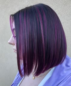 40 Latest Plum Hair Color Ideas for 2022 - Hair Adviser Under Lights Hair, Plum Hair Color Ideas, Plum Hair Dye, Plum Purple Hair, Dark Purple Highlights, Plum Hair Color, Purple Hair Streaks, Purple Brown Hair, Short Purple Hair