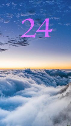 the number twenty four is above the clouds