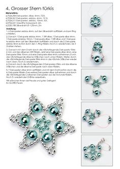 the instructions for how to make an ornament snowflaker with beads