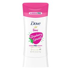 Choosing your teen's first deodorant is a big decision. They need the confidence that comes from feeling fresh all day, and you need to know their skin is getting the care it needs. Combining a sweet and juicy scent with all the care of Dove, Dove Teens Strawberry Sparkle deodorant stick is the perfect choice for your child's first deodorant. They'll love reaching for this deodorant to keep them smelling fresh each morning, and you'll know they're getting the gentle underarm care they need. This Underarm Care, Dove Deodorant, Severe Dry Skin, Strawberry Scent, Native Deodorant, Foaming Body Wash, Underarm Odor, Deodorant Stick, Aluminum Free Deodorant