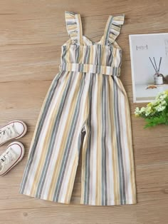 Baby Frock Pattern, Boho Color, Belted Jumpsuit