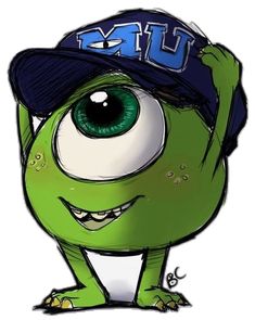 an image of a cartoon character with big eyes and baseball cap over his head that says ump