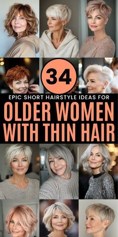 Short Hairstyles For Older Women, Hairstyles For Older Women, Old Hairstyles, Short Hair Trends, Latest Hair, Short Hairstyles For Thick Hair, Sassy Hair, Haircut For Older Women