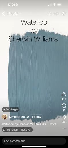 an iphone screen with the text waterloo by sheryln williams