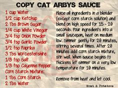 the ingredients for copy cat tarts sauce are shown in red and white letters on a brown background