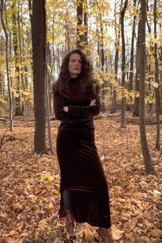 I thrifted this gorgeous rich brown velour skirt set and these amazing genuine leather boots 🦃🍁🍂🤎 #thanksgiving #ootd #skirtsforwomen #brownaesthetics #nature #woods #fallday#autumnmood Fall Outfits Thanksgiving, Thanksgiving Ootd, Aesthetic Fall Outfits, Velour Skirt, Nature Woods, Fairycore Aesthetic, Genuine Leather Boots, Aesthetic Fall, Day Outfit