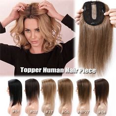 AAA+ White Topper Hairpiece 100% Remy Human Hair Clip In Toupee Wig Mono Base US. Hair Toppers Extension:100% Virgin Remy Human Hair ,tangle free,silky soft and long lasting. Hair Style:Middle Part. Hair Color:#1B #02 #04 #06 #613 #60 #4p27 #12p613 #18p613 #27. Clip In Hair Pieces, Human Hair Pieces, Hair Toupee, Human Hair Clip Ins, Bob Haircut For Fine Hair, Hair Topper, Hair Color Shades, Hair Women, Hair Remedies