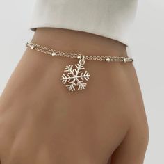 Schnee Party, Winter Jewellery, Winter Bracelet, Snowflake Bracelet, Snowflake Jewelry, Bling Ring, Moon Bracelet, Winter Jewelry, Metal Clay Jewelry