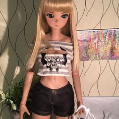 Smartdoll black denim like stretch jersey pull on shorts. Perfect to wear with your favourite tee or bodysuit . Low rise with real pocket. Fake fly , and contrast double stitching .  As per all dark colors please be careful of staining thx . ;) Please note if in Canada and ordering one item contact me The postage can be cheaper if sent in and envelope I can charge you the exact fee . Doll and other items are not included. Pull On Shorts, Doll Clothing, Dark Colors, Stretch Jeans, Piece Of Clothing, Black Denim, Stretch Denim, Doll Toys, Clothing Items