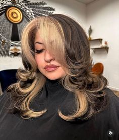 20 Most Flattering Long Layered Haircuts For Round Faces Color Block Hair, Edgy Haircuts, Money Piece, Hair Streaks, Brown Hair With Blonde Highlights, Long Layered Haircuts, Round Face Haircuts, Edgy Hair, Brown Blonde Hair