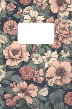 an image of a flower wallpaper with pink and white flowers on the bottom half