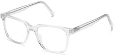 Chamberlain Eyeglasses in Crystal | Warby Parker Lens Guide, Warby Parker, Clear Frames, Crystal Eye, White Eyes, Store Signs, Influencer Marketing, Classic Blue, Eye Glasses