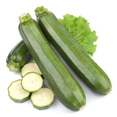 cucumbers and lettuce on a white background