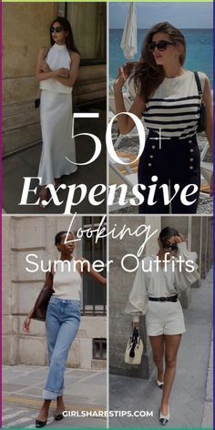 Expensive Looking Summer Outfits, Raining Outfit Summer, Elegant Summer Looks, Expensive Looking Outfits Summer, Luxury On A Budget Fashion, Old Rich Summer Outfit, Sophisticated Summer Outfits Casual, Italy Summer Outfits Women, Expensive Outfits Summer