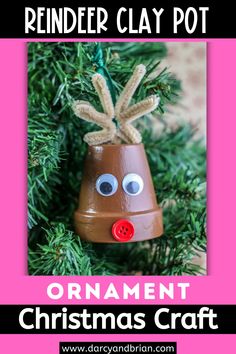 Deck the halls with our adorable Reindeer Clay Pot Ornament Christmas Craft! This simple and fun project uses clay pots to create cute reindeer ornaments that can be hung on the tree or given as gifts. Children will love using their fine motor skills to paint, glue, and decorate these festive decorations. They also make a great addition to any holiday decor and are sure to bring joy and cheer during the winter season. Reindeer Clay, Christmas Picture Books, Kindergarten Christmas, Potted Christmas Trees, Craft Clay, Reindeer Ornament, Christmas Pots, Ornament Craft, Santa Crafts