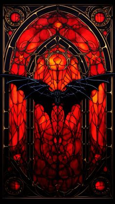 Found this on web //If original artist is found, please include link or info on artist to follow :) Dracula Lockscreen, Red Stained Glass Window, Gothic Stained Glass Windows Art, Red Halloween Aesthetic, Vampire Wallpaper Aesthetic, Vampire Background, Vampire Aesthetic Wallpaper, Gothic Stained Glass Windows, Stained Glass Gothic