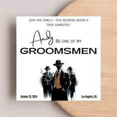 a poster for an upcoming show called andy be one of my groomsmen on a wooden wall