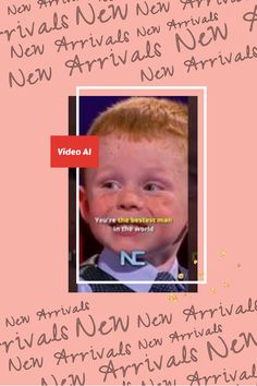 a child's face is shown with the words new arrival and an image of his name